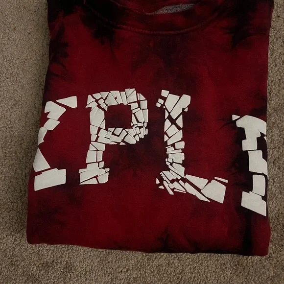 XPLA Red and Black Tie-Dye Women's Sweater - Picture 3 of 4